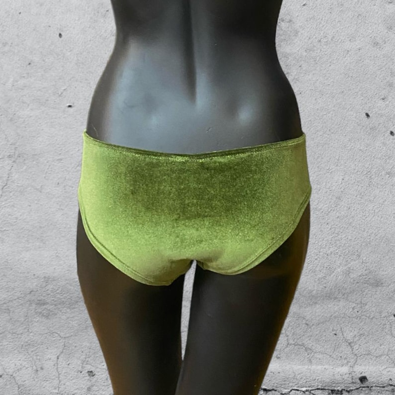 Braguitas de terciopelo para mujer "Schaggi" verde musgo imagen 3