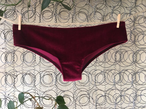 Ladies Velvet Panty schaggi in Bordeaux/red 