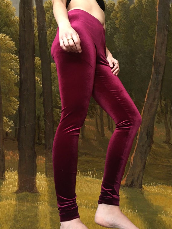 Samt-Leggings in bordeaux/rot - .de