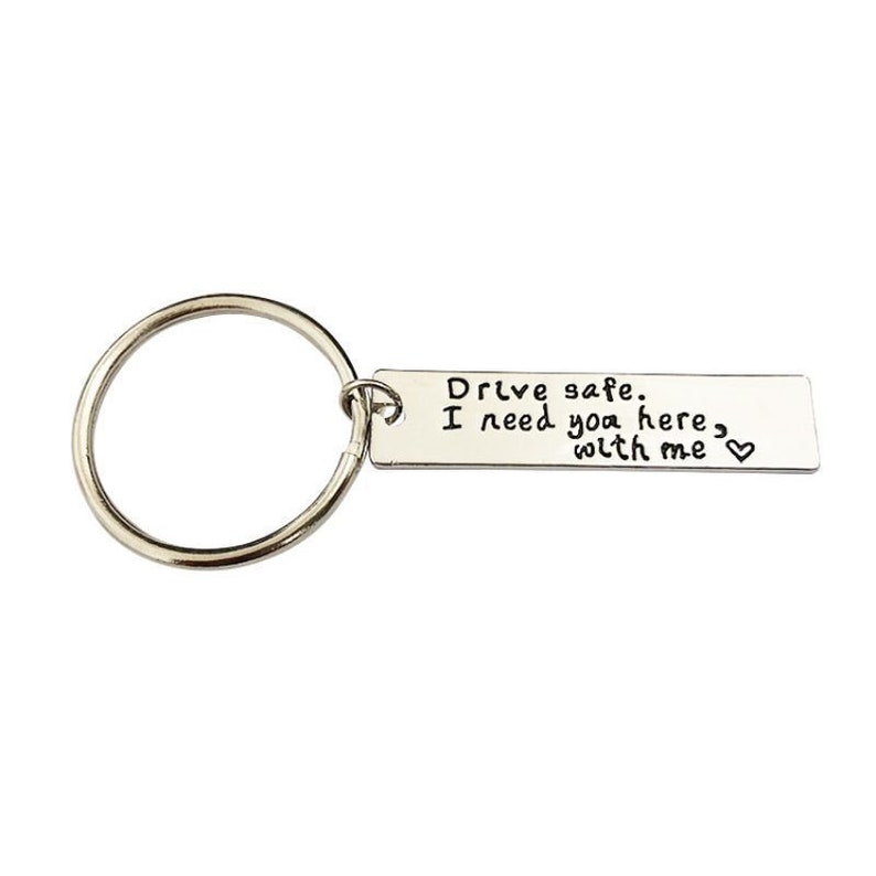 Drive Safe Keychain I Need You Here with Me Trucker Driver Keychain Keyring Dad Gifts Personalized Men Gifts for Boyfriend
