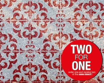 Large Tile Stencil for Painting, Reusable Mylar Floor Pattern