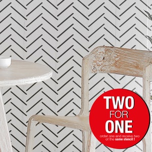 HERRINGBONE Illusion , Large WALL STENCIL, Modern Wall Stencils for Painting, Stencils For Walls, Simple, Wall Stencil Pattern