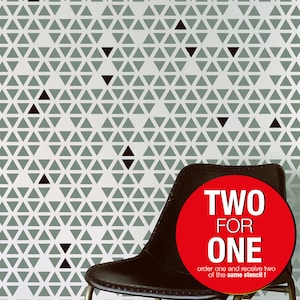 Plantilla de pared grande con forma de gota triangular. Plantillas geométricas modernas para pintar. Plantillas para paredes. Patrón de plantilla de pared triangular.