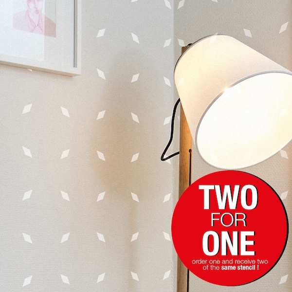 Minimal Diamond Wall Stencil, Reusable Allover Pattern Painting Stencil
