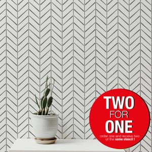 HERRINGBONE Vintage, Large WALL STENCIL, Modern Wall Stencils for Painting, Stencils For Walls, Rustic Chevron Wall Stencil Pattern