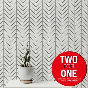 HERRINGBONE Vintage, Large WALL STENCIL, Modern Wall Stencils for Painting, Stencils For Walls, Rustic Chevron Wall Stencil Pattern