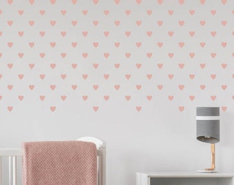 Little Hearts- WALL STENCIL for Children, for DIY Wall Modern Decor - Stencils For Walls,  Wall Stencil, Pinkipo