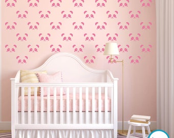 Panda - WALL STENCIL for Children,Modern Stencil for Painting  - Stencils For Walls,  Wall Stencil, Pinkipo