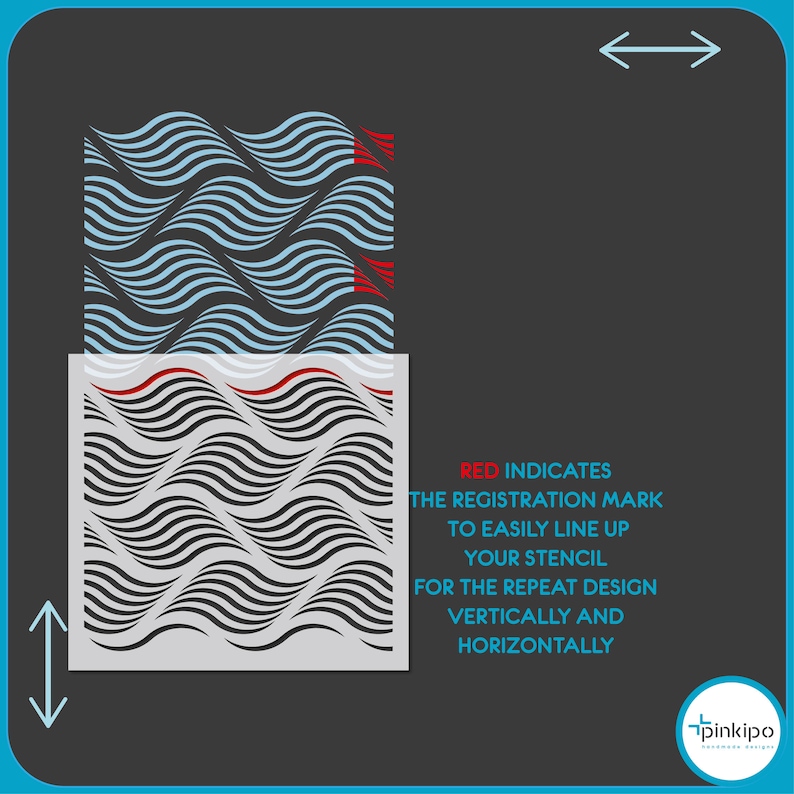 Wavy Sea Wall STENCIL Modern Wall Stencils for Painting Etsy Canada