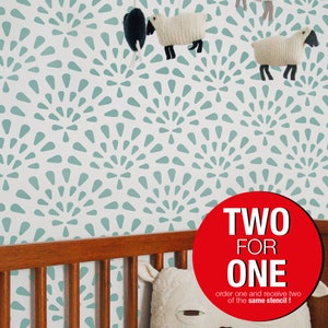 Smyrna Flowers, LARGE WALL STENCIL, Modern Wall Stencils for Painting, Stencils For Walls, Dalmatian Wall Stencils, Stencil for Kids