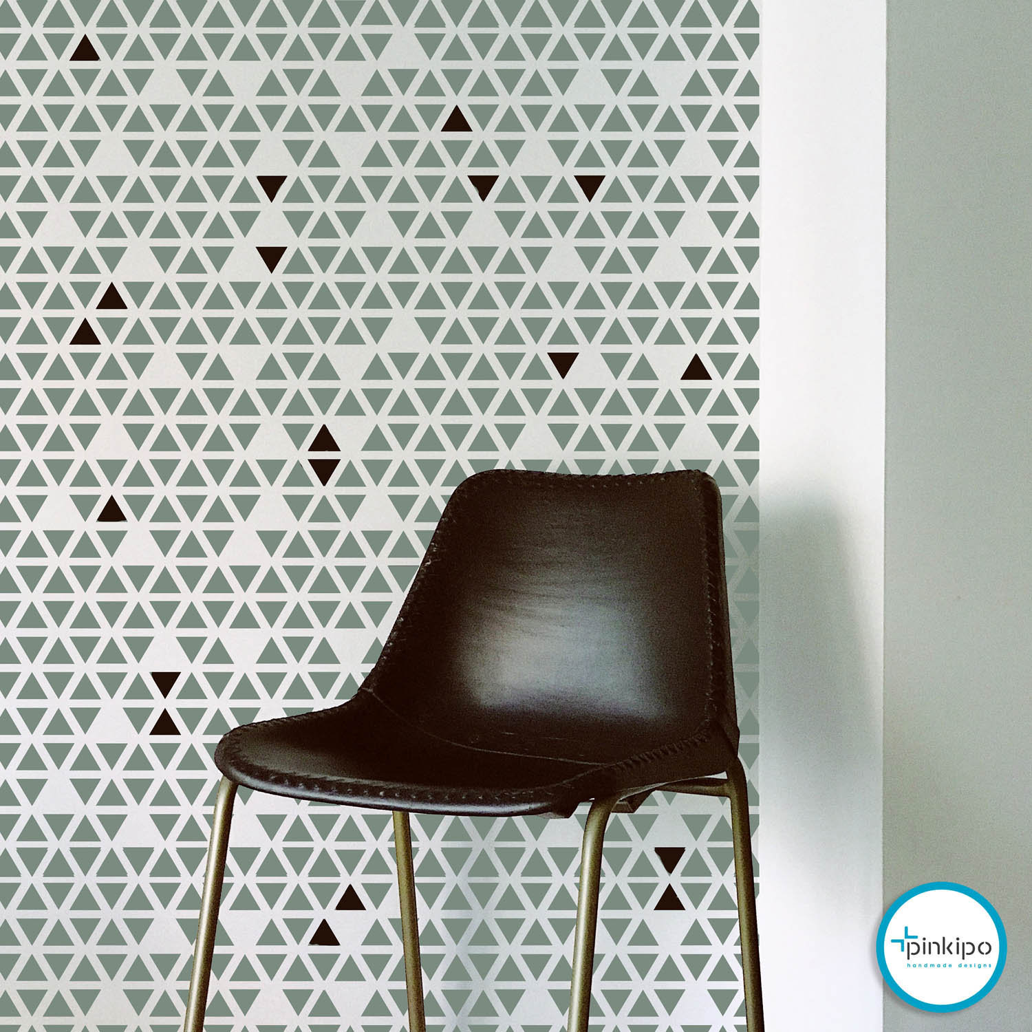 Triangle Drop LARGE WALL STENCIL Geometric Modern Wall Etsy