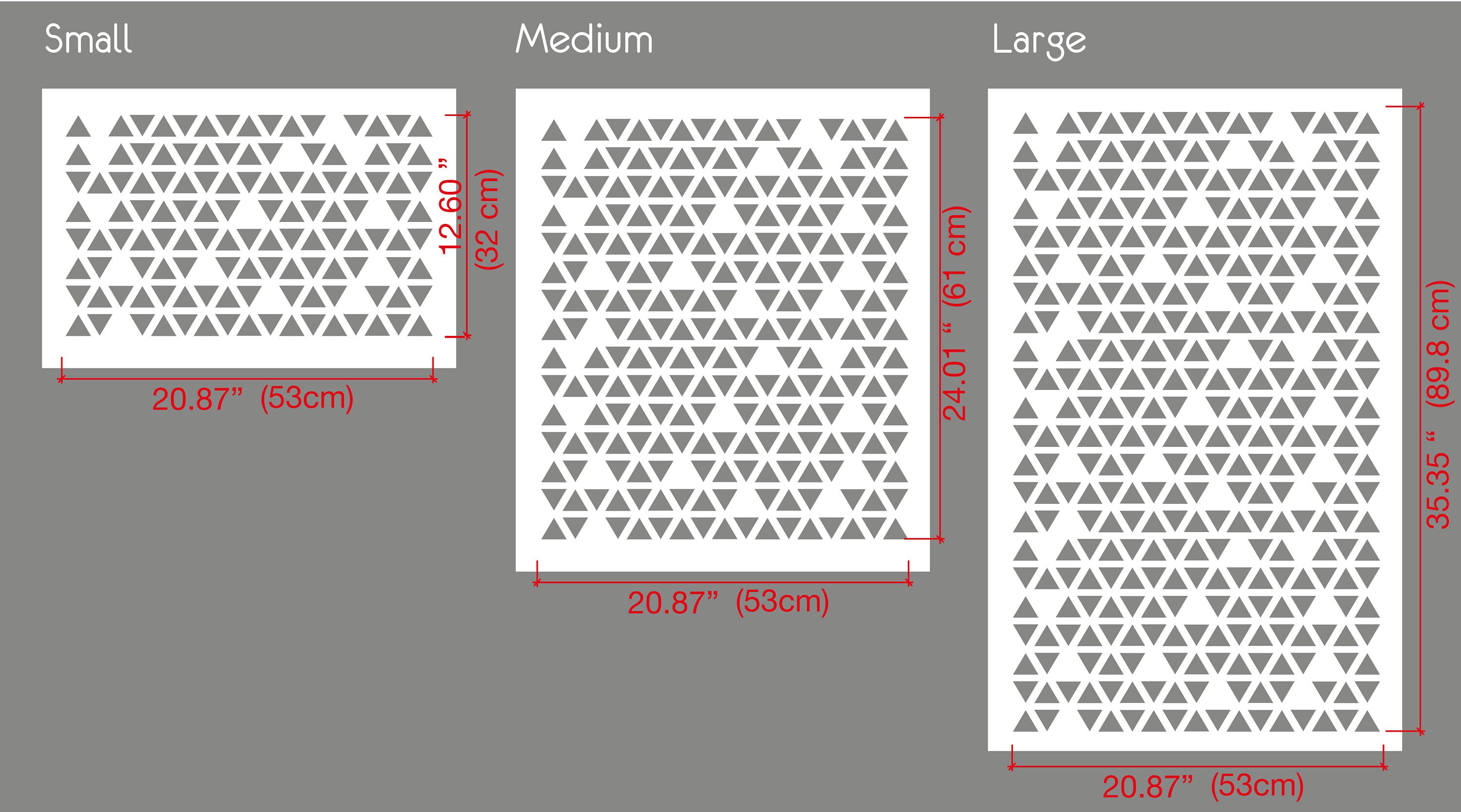 Triangle Drop LARGE WALL STENCIL Geometric Modern Wall Etsy