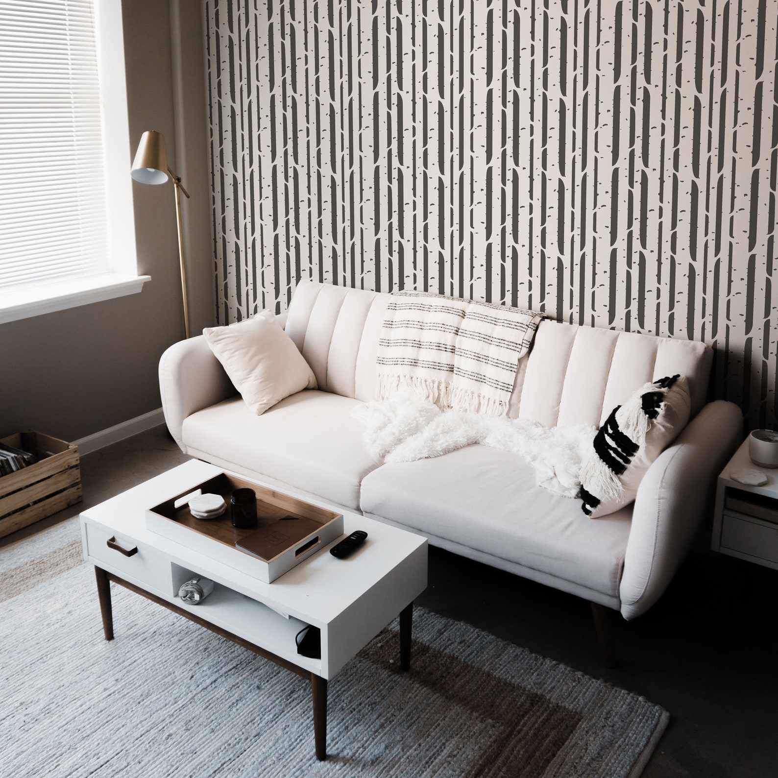 BIRCH Tree Stencil Large WALL STENCIL Modern Geometric Wall Etsy