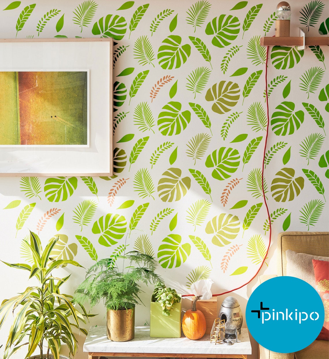 Tropical Forest I Tropical Wall STENCIL Modern Wall Stencils Etsy