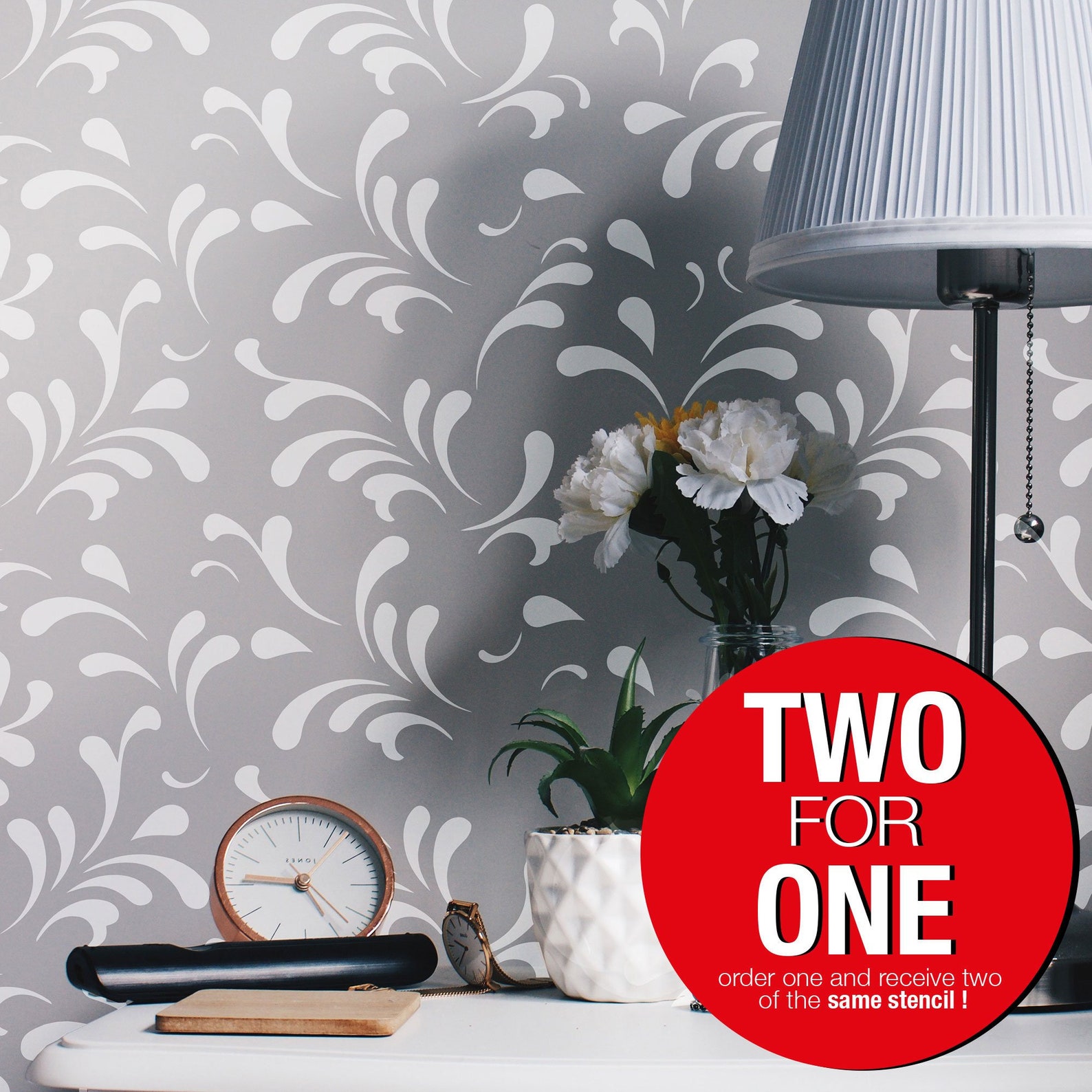 Antakya Seeds FLORAL WALL STENCIL Modern Wall Stencils for Etsy Canada