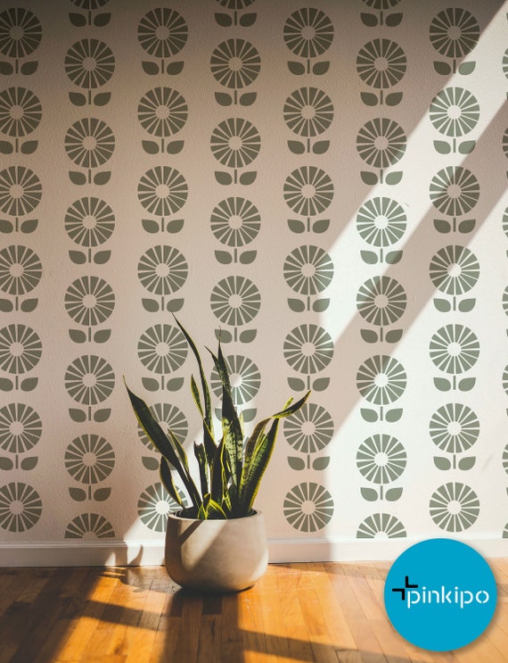 Sunflower, Large WALL STENCIL, Modern Wall Stencils for Painting, Stencils  for Walls, FLORAL Wall Stencil Pattern, for Kids Room 