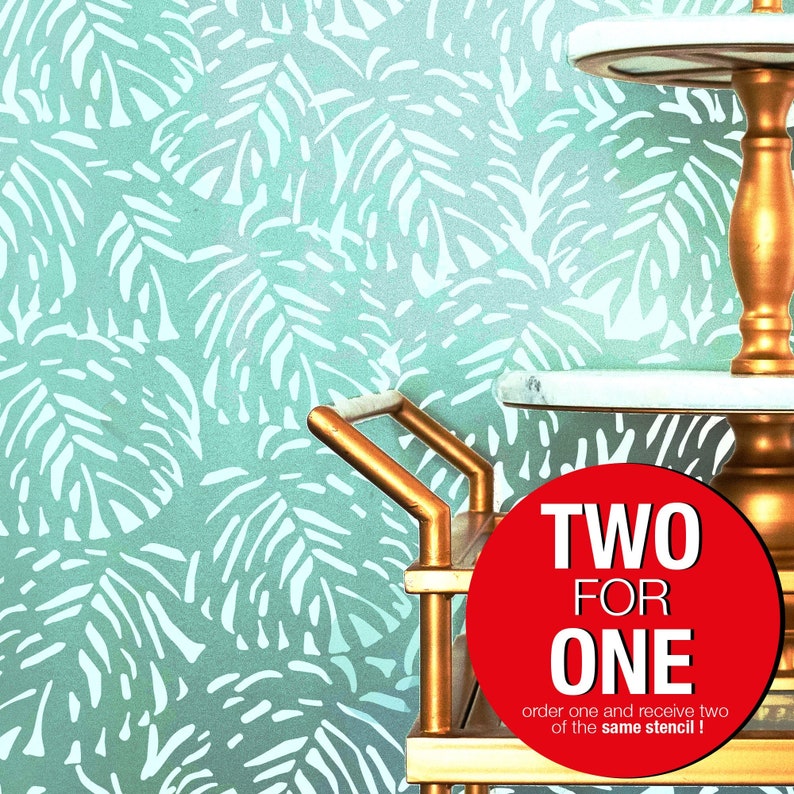 Leafy Allover Stencil LARGE WALL STENCIL Modern Wall Etsy