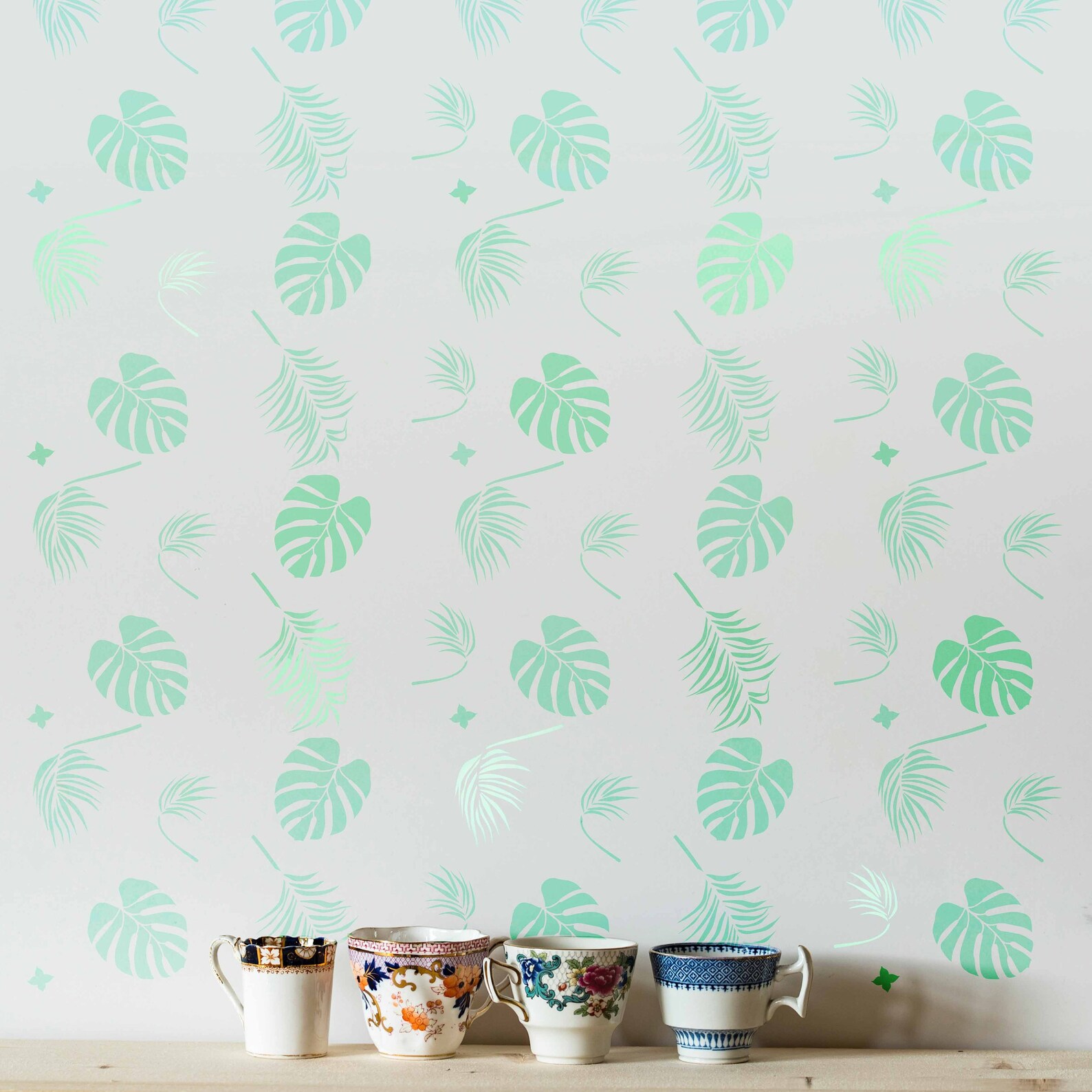 Tropical Forest II Tropical Wall STENCIL Modern Wall Stencils Etsy