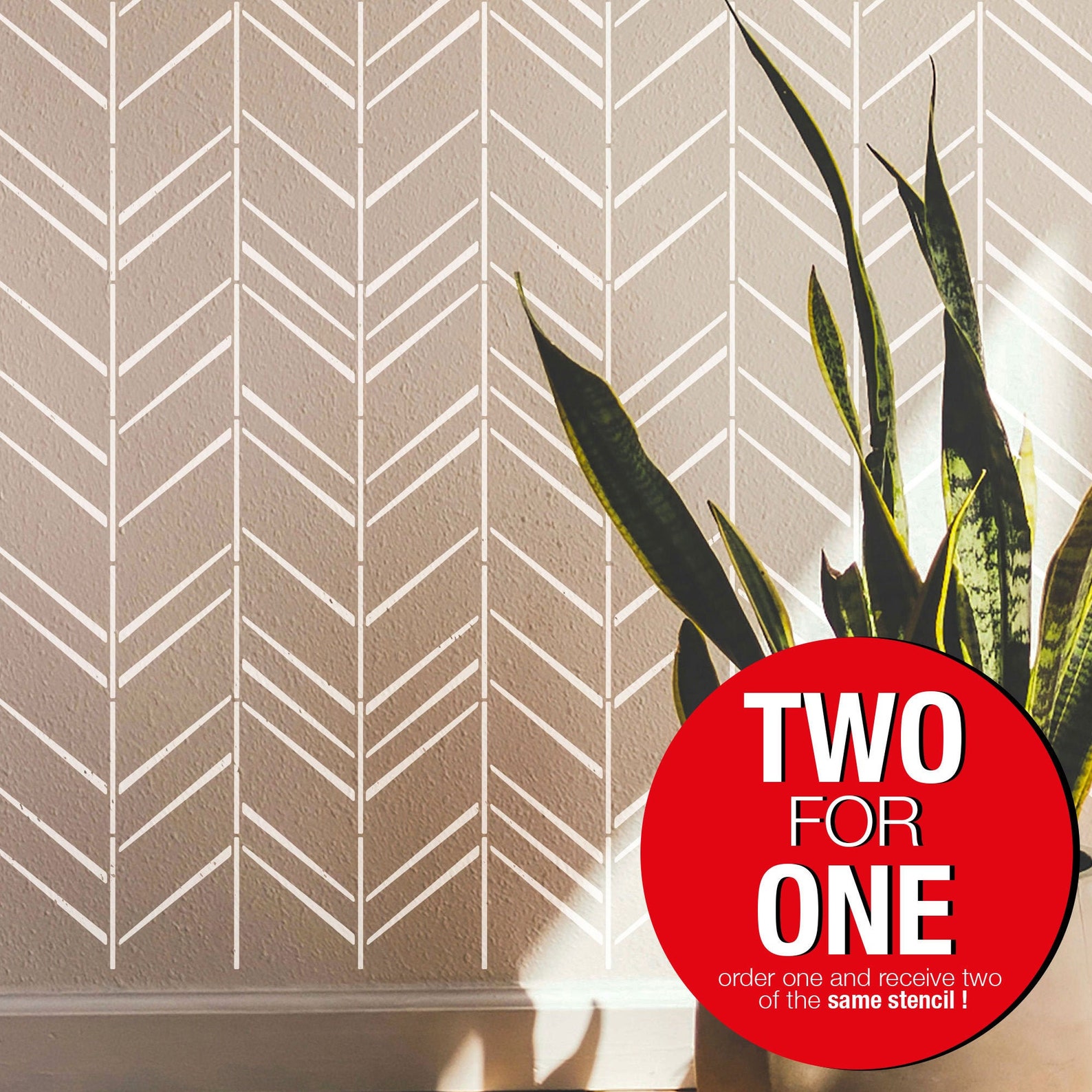HERRINGBONE Shuffle Large WALL STENCIL Modern Geometric Wall Etsy