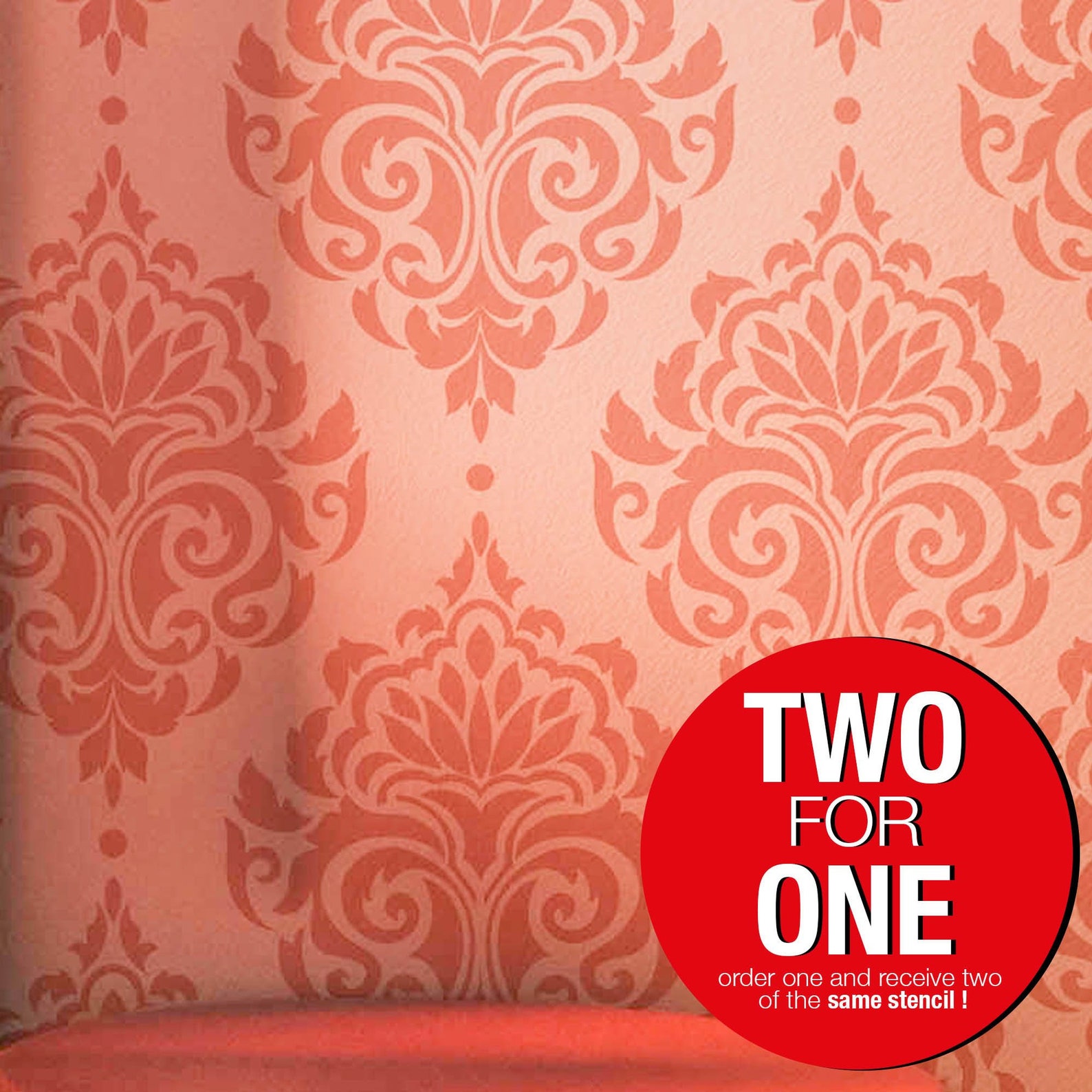 Flower Damask Wall STENCIL Modern Wall Stencils for Painting Etsy