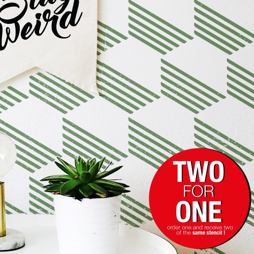 Large Geometric Pattern Wall Stencil Scandinavian Wall Stencil Etsy Canada