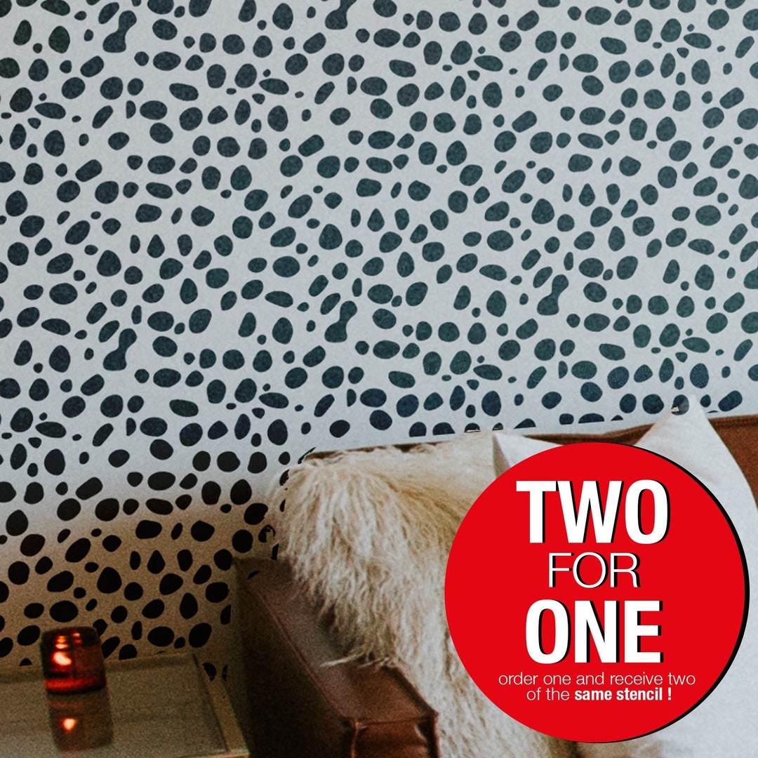 Dalmatian Spots LARGE WALL STENCIL Modern Wall Stencils for - Etsy