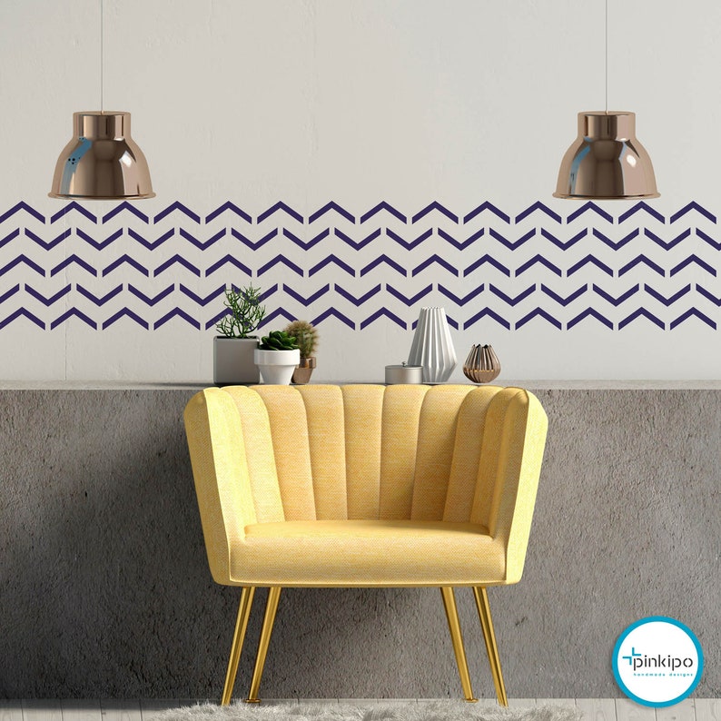 Chevron V WALL STENCIL Modern Wall Stencils for Painting Etsy
