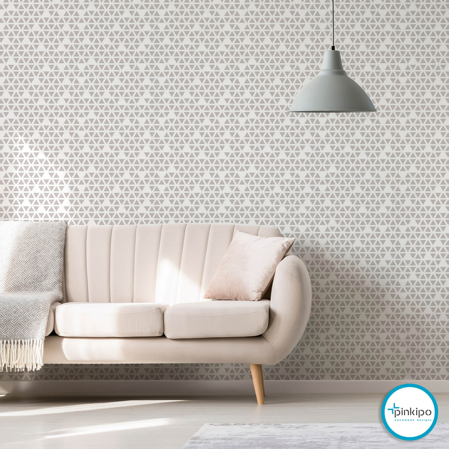 Triangle Drop LARGE WALL STENCIL Geometric Modern Wall Etsy