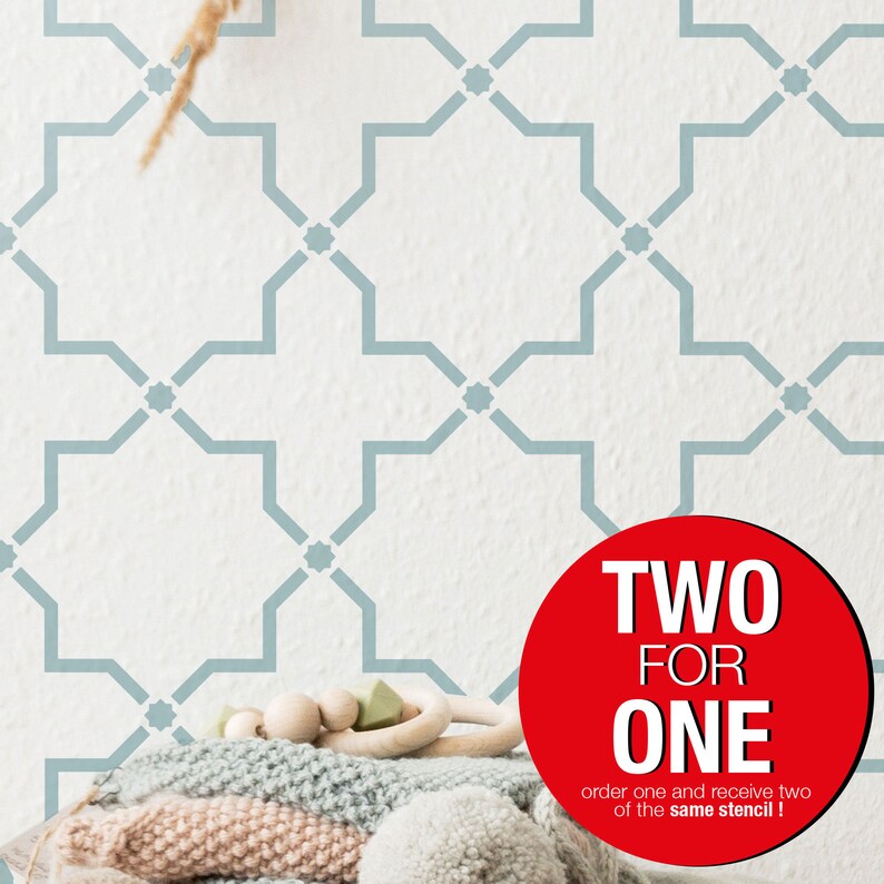 Seljukian OCTAGRAM Lace Wall Stencil Pattern Large WALL STENCIL Stencils For Walls Modern Geometric Wall Stencils for Painting