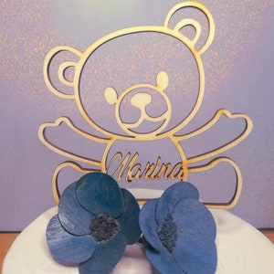 Cake Topper Orsetto personalizzabile con nome