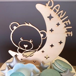 Cake Topper con Orsetto e Nome Personalizzabile