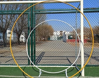 Soporte de círculo de metal para boda, arco redondo dorado y blanco, soporte de fondo redondo para fiesta de cumpleaños, aro para globos, marco para decoraciones de baby shower