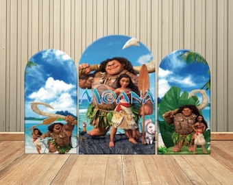 Baby Moana Arco Foto Sfondo Muro Arco Disney Cartoni Animati Ragazze Compleanno Baby Shower Chiara Fotografia Sfondo