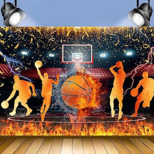 Pano de fundo fotográfico para festa, tema de basquete esportivo, aldult, crianças, aniversário, banner, vinil, cenário, foto, estúdio, adereços, decoração