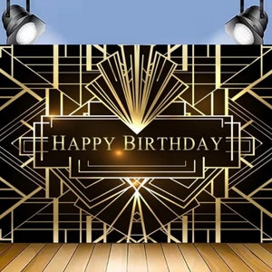 Wielki Gatsby Tło Gatsby Szczęśliwy baner urodzinowy Dekoracja tła fotograficznego Studio