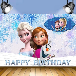 Aisha Princess Frozen Princess Theme Party Photography Tło Dziecięce Baby Shower Party Tło Baner na zdjęcia urodzinowe Tło Dekoracja