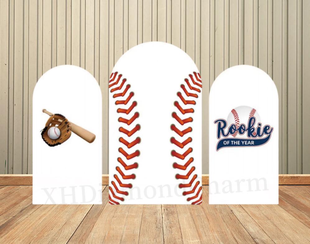 Custom Baseball Sports Theme Arch Backdrop Cover Boys Birthday Party Decor Custom Baby Shower Backdrop Photo Studio Photocall Props