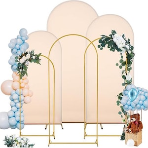 Gold Wedding Flower Balloon Backdrop Stand, Metal Arch Backdrop Stand, Birthday Party Arched Backdrop Frame, Baby Shower Party Decorate