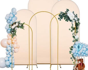Gold Wedding Flower Balloon Backdrop Stand, Metal Arch Backdrop Stand, Birthday Party Arched Backdrop Frame, Baby Shower Party Decorate