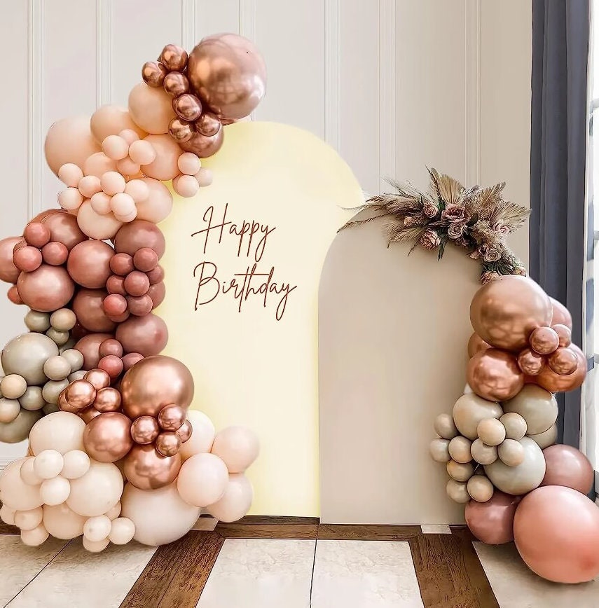 Customized Double-Sided Arch Backdrop, Solid Color Wedding Baby Shower Photography Background Custom Arch Cover Birthday Party Backdrop