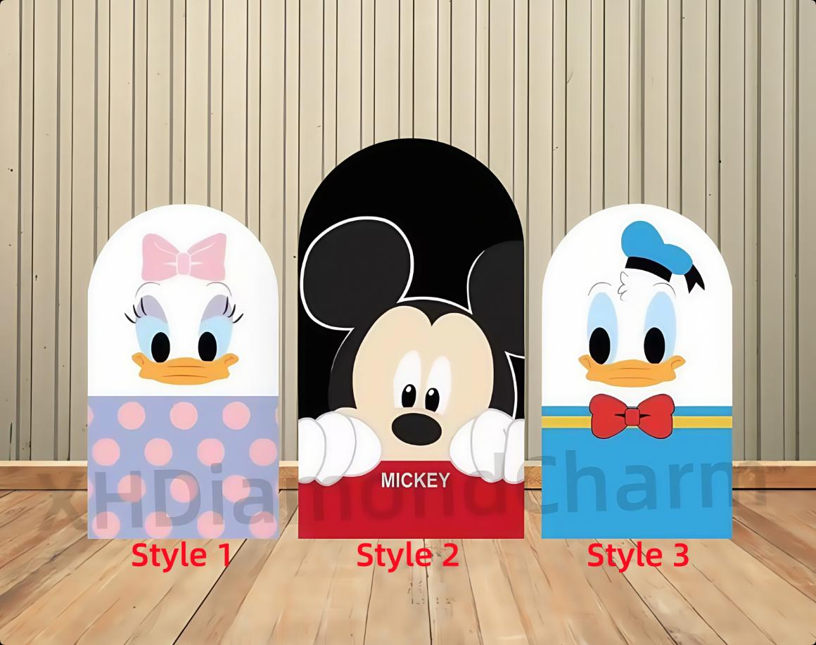 Discover Mikey Mouse Donald Duck Single -Sided Arch Cover Backdrop Birthday Photo Custom Backdrop Baby Shower Birthday Party Backdrop Decor Supplies