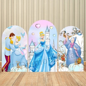 Disney Prinzessin Prinz Geburtstag Bogen Backdrop Cover Schloss Kinder Baby Geburtstag doppelseitig Chiara Backdrop Party Dekoration Lieferungen