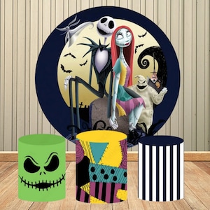 Fondo de pesadilla antes de Navidad de Halloween, Fondo de fiesta de dibujos animados para niños, decoración de fotografía, pancarta elástica