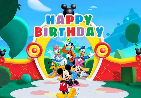 Mickey Mouse Amusement Park Theme Party Photography Backdrop  display picture 3