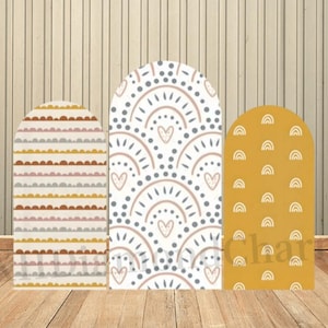 Décors de couverture d&#39;arche bohème personnalisés pour enfants fête d&#39;anniversaire fond salle de mariage texture rayée décor Photozone