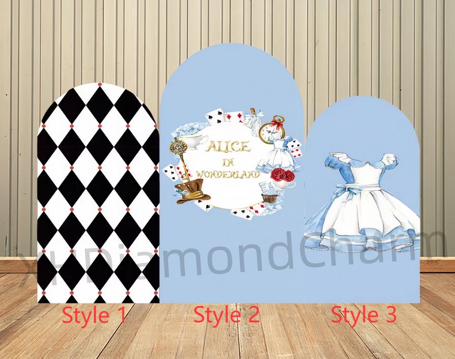 Discover Single -Sided Arch Cover Backdrop Alice's In Wonderland Decoration Backdrop Baby Shower Arch Wall Children 1st Birthday Party Prom