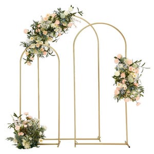 Metal Arch Backdrop Stand, Gold Wedding Flower Balloon Backdrop Stand, Birthday Party Arched Backdrop Frame, Baby Shower Party Decorate