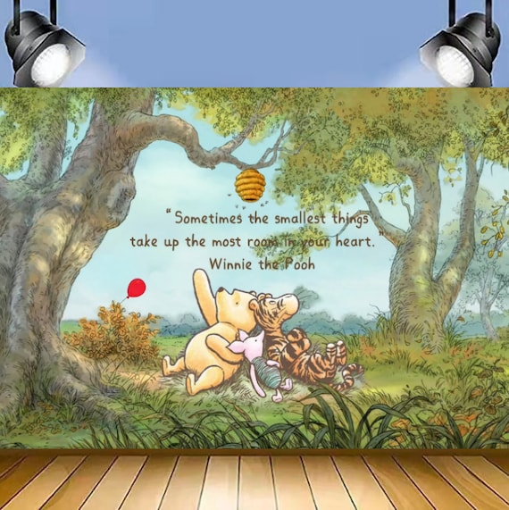 Toile De Fond Winnie L'Ourson Vintage - Bannière Anniversaire Enfant - Vinyle Multicolore - Neuf