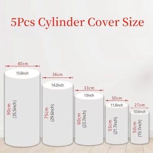 Aangepaste cilinderhoezen 3pcs / 5pcs cilinders plintafdekking set babyshower verjaardag bruiloft taart dessert tafeldecoratie polyester stof