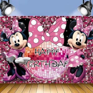Mickey Mouse Minnie Theme Party Photography Tło Dziecięce Baby Shower Party Tło Urodzinowe Zdjęcie Baner Studio Prop Dekoracja
